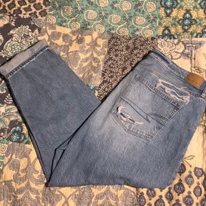 American eagle mom jeans. Shredded legs. Size 18